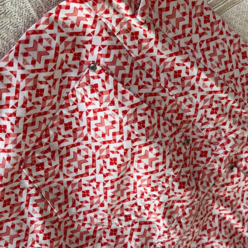 Verve Blues Pants Red White Ankle Comfort Waist Mid Rise Women - Picture 3 of 6